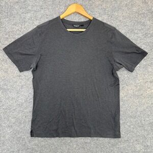 David August Mercerized Cotton Shirt Mens Large Crew Gray Made in Italy Tee